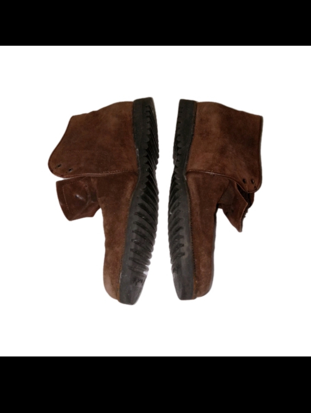 Vintage Salvatore Ferragamo Brown Suede Fur Lined Chukka Boots 6B - Picture 5 of 10